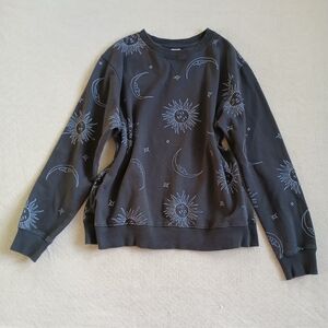 angel energy ♡ sun moon star celestial sweatshirt small witchy 90s whimsigoth